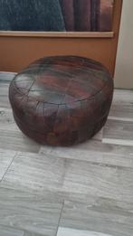 Leren poef antiek, Huis en Inrichting, Zetels | Complete zithoeken, Ophalen, Gebruikt, Leer, Antiek