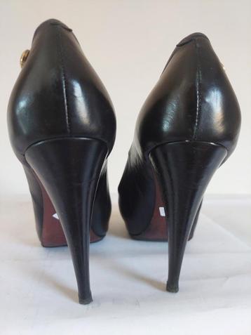 355C* Nina RICCI -sexy escarpins noirs high heels (40,5)