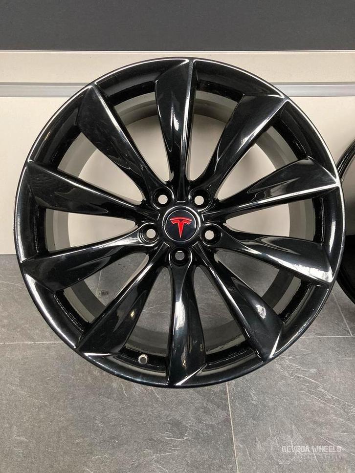 21'' originele Tesla Model S Turbine velgen 5x120 breedset, Auto-onderdelen, Banden en Velgen, Velg(en), 21 inch, Personenwagen