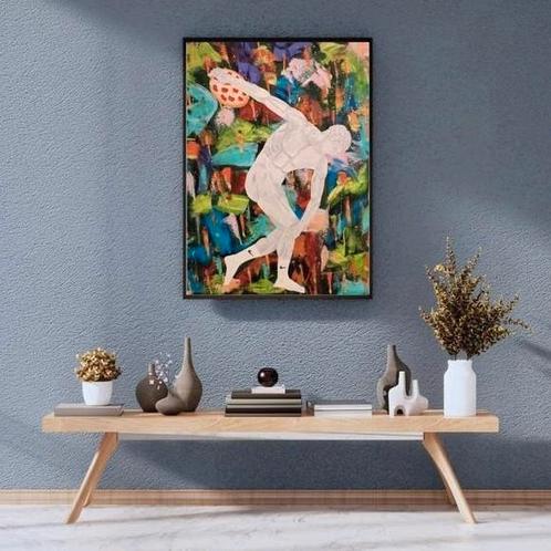 origineel en uniek schilderij van Discobole, Antiek en Kunst, Kunst | Schilderijen | Abstract, Ophalen of Verzenden