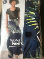 Nieuwe soepele broek Large, met tropische jungleprint, Vêtements | Femmes, Culottes & Pantalons, Bleu, Taille 42/44 (L), Enlèvement ou Envoi