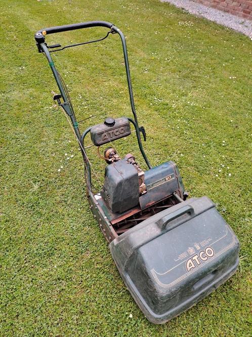 atco b17 kooi/balkmaaier grasmaaier, Tuin en Terras, Grasmaaiers, Gebruikt, Benzine-grasmaaier, 30 t/m 39 cm, Balkmaaier, Opvangbak