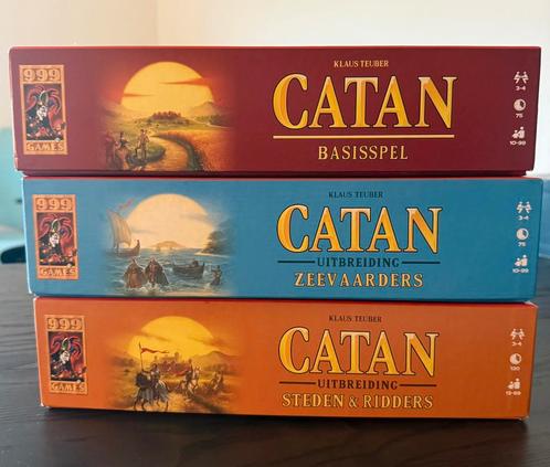 Catan basisspel+Zeevaarders+Steden&Ridders, Hobby en Vrije tijd, Gezelschapsspellen | Bordspellen, Zo goed als nieuw, Ophalen
