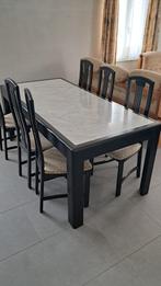 Te koop eetkamer, Ophalen, Gebruikt, VINTAGE, 4 tot 6 stoelen