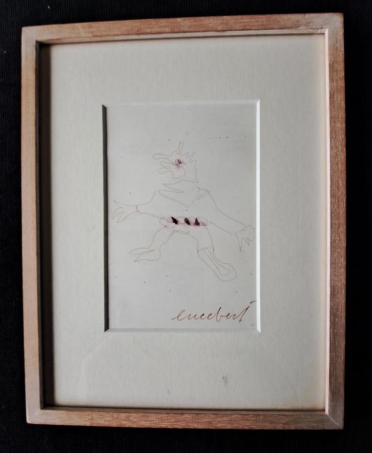 Lucebert 1924-1994  Inkttekening met aquarel + gesigneerd, Antiek en Kunst, Kunst | Schilderijen | Modern, Ophalen of Verzenden