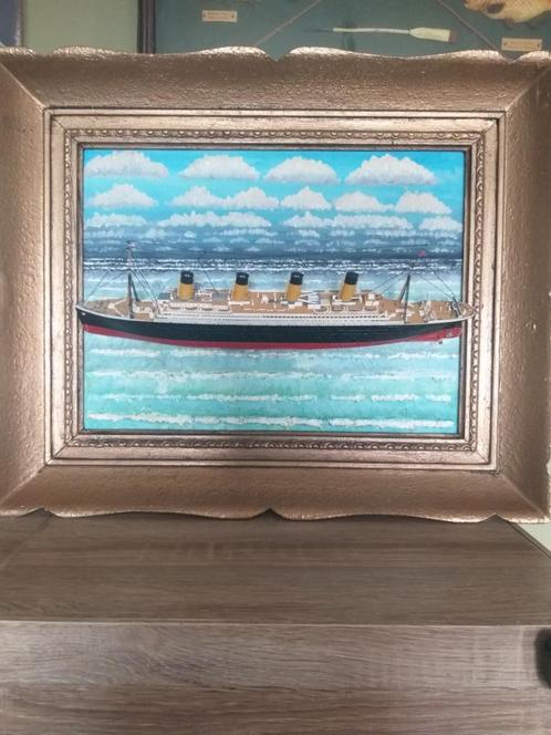 huile sur toile diorama Titanic, Verzamelen, Overige Verzamelen, Zo goed als nieuw, Ophalen of Verzenden