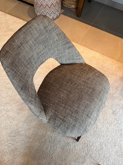 Stoelen en tafel, Huis en Inrichting, Stoelen, Zo goed als nieuw, Vijf, Zes of meer stoelen, Hout, Metaal, Stof, Bruin, Ophalen