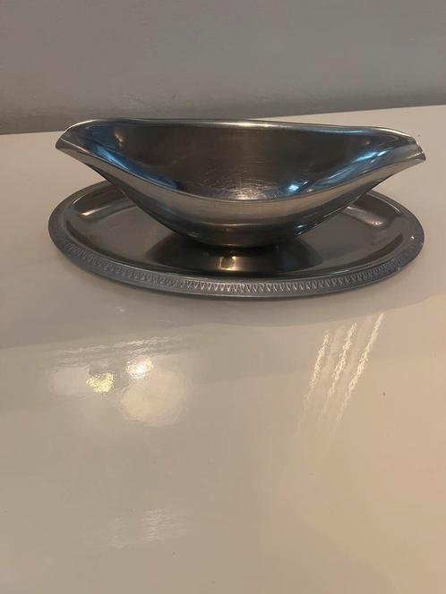 Saucière en inox, 1980, Huis en Inrichting, Woonaccessoires | Schalen en Manden, Zo goed als nieuw, Ophalen of Verzenden