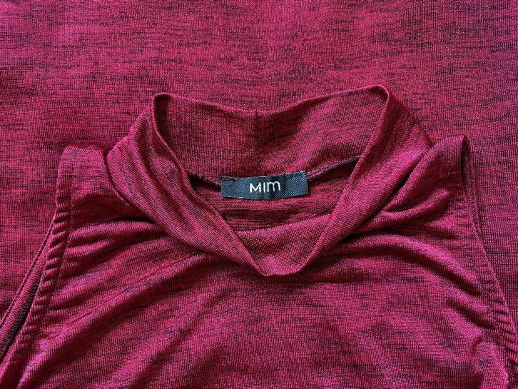 MIM glossy rood high neck mouwloos topje, mt L, Kleding | Dames, Topjes, Zo goed als nieuw, Maat 42/44 (L), Rood, Zonder mouw