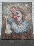 Huile sur toile clown signe Simon, Enlèvement ou Envoi