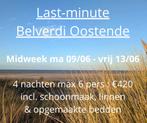 Last-minute verblijf in Oostende 09/06/2025-13/06/2025, Immo, Appartementen en Studio's te huur, 50 m² of meer, Oostende