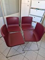 4 Stoelen bordaux, Huis en Inrichting, Stoelen, Ophalen, Gebruikt, Overige kleuren, Leer