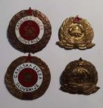 brandweer 4 metalen medailles yougoslavie, Emblème ou Badge, Autres, Enlèvement ou Envoi