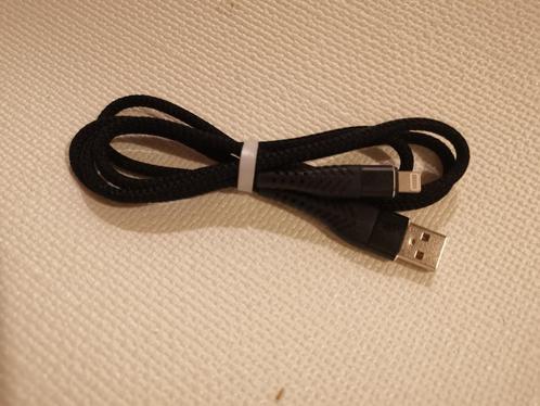 Extra sterke Iphone lightning kabel zwart 1 m, Telecommunicatie, Mobiele telefoons | Telefoon-opladers, Nieuw, Apple iPhone, Ophalen of Verzenden