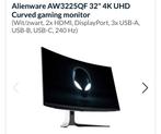 Alienware 3225QF 4k Oled 240hz, Computers en Software, Monitoren, Ophalen, Zo goed als nieuw