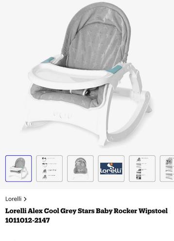 Lorelli Alex Cool Grey Stars Baby Rocker Wipstoel beschikbaar voor biedingen