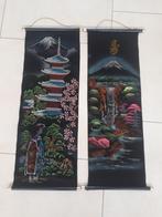 Vintage Chinese wanddecoratie 2x, Ophalen of Verzenden, Zo goed als nieuw