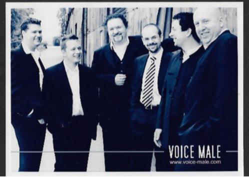 Kaart met handtekeningen(achteraan) VOICE MALE  -  Band, Verzamelen, Foto's en Prenten, Ophalen of Verzenden