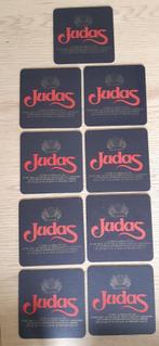 bierviltje 9x bierkaartje Judas , vierkant 10x10cm, Ophalen of Verzenden, Zo goed als nieuw, Viltje(s), Overige merken