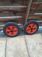 2 Volle rubberwielen ,7cm breed en 48cm diameter, Ophalen