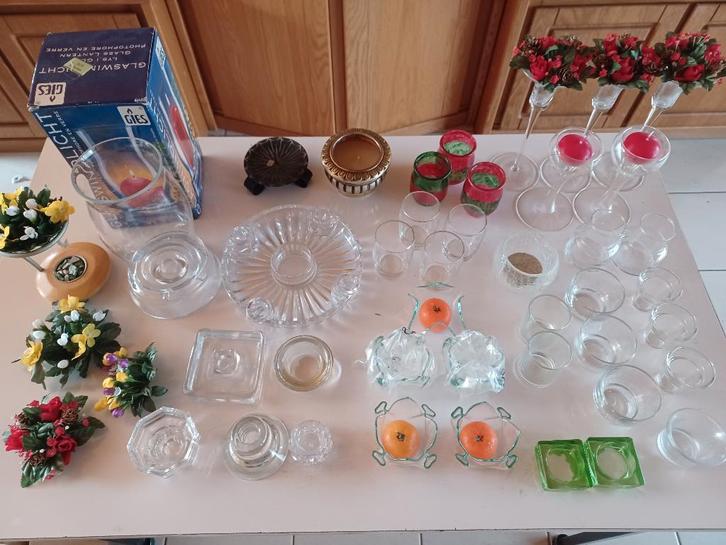 Heel veel theelichthouders en kaarsenhouders - samen 5€!, Huis en Inrichting, Woonaccessoires | Kandelaars en Kaarsen, Zo goed als nieuw