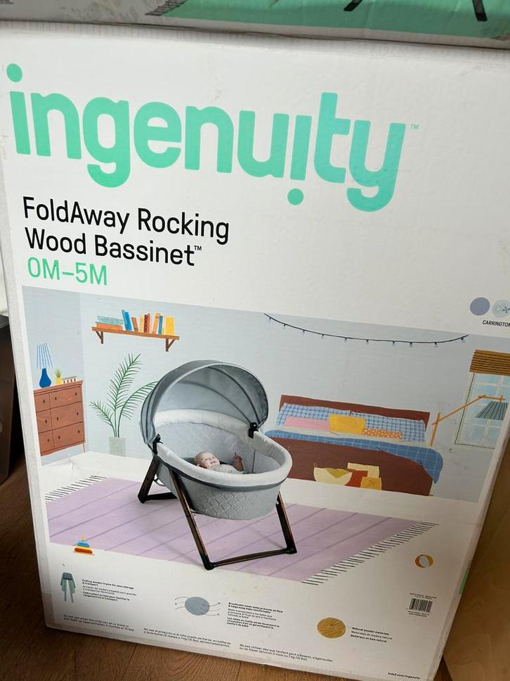 Berceau rocking en bois, Enfants & Bébés, Berceaux & Lits, Comme neuf, Berceau, Enlèvement