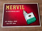 Panneau publicitaire pour cigarettes MERVIL, Collections, Comme neuf, Enlèvement ou Envoi, Panneau publicitaire