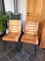 2 mooie lederen stoelen (prijs voor 2), Huis en Inrichting, Ophalen, Gebruikt, Twee, Bruin