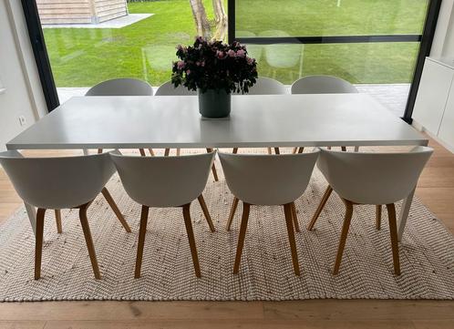 Eettafel MDF Italia Tense & 8 stoelen HAY, Maison & Meubles, Tables | Tables à manger, Utilisé, 200 cm ou plus, Cinq personnes ou plus