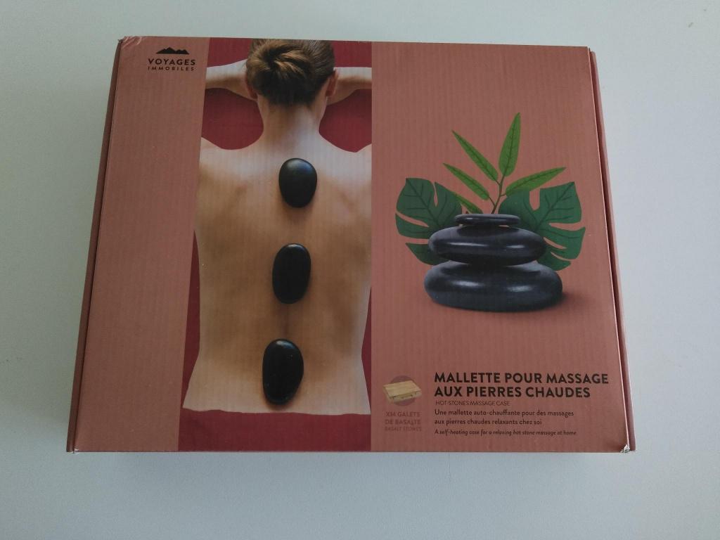 Malette massage pierres chaudes Nature et Découverte, Sports & Fitness, Produits de massage, Neuf, Pierres chaudes, Enlèvement ou Envoi