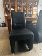Zwarte stoelen met parketwielen, Huis en Inrichting, Stoelen, Ophalen, Gebruikt