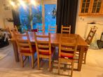 Tafel en 8 stoelen, Huis en Inrichting, Ophalen, Gebruikt, Hout, 6 tot 8 stoelen