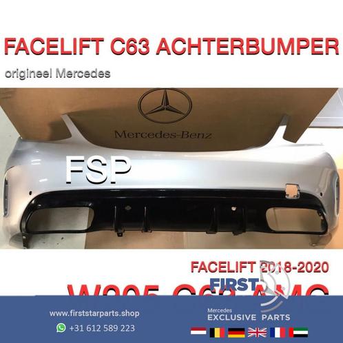 W205 C63 AMG FACELIFT ACHTERBUMPER + DIFFUSER GRIJS ORIGINEE, Autos : Pièces & Accessoires, Carrosserie & Tôlerie, Pare-chocs