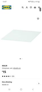 Glasplaat Malm Ikea wit, Huis en Inrichting, Kasten | Kleerkasten, Ophalen, Zo goed als nieuw