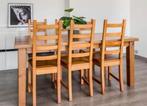 Stevige grenen Tafel 180x100 met zes stoelen, Enlèvement, Utilisé, 4 à 6 chaises