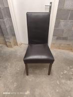 6 bruine stoelen (imitatie-leer), Ophalen, Gebruikt, Leer