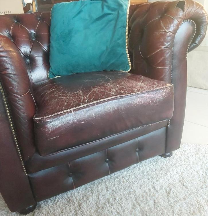 Model chesterfield, Huis en Inrichting, Fauteuils, Gebruikt, Ophalen