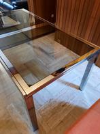 Table vintage Design Italien Chrome miroir année 70, Enlèvement