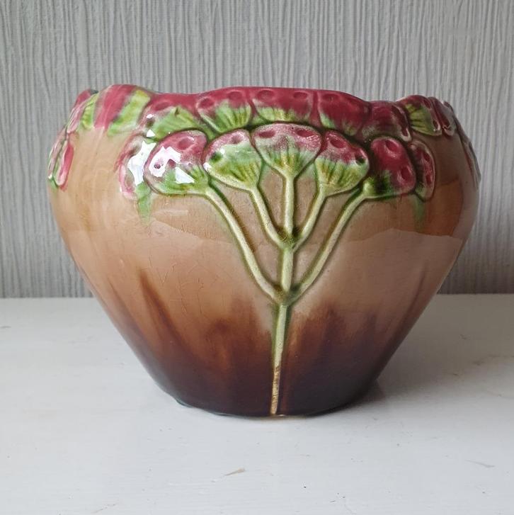 Orchies majollica bloempot Art Nouveau ca 1920-1930, Antiek en Kunst, Antiek | Keramiek en Aardewerk, Ophalen of Verzenden
