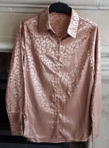 Shein - blouse LM - parelmoer cognac - maat L/40-42 beschikbaar voor biedingen