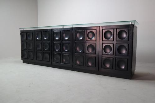 Black brutalist sideboard by Frans Defour, Belgium 1970's, Antiek en Kunst, Antiek | Meubels | Kasten, Ophalen