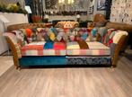 PATCHWORK MULTI COLOR CHESTERFIELD 3 ZITS BANK HARRIS TWEED, Antiek en Kunst, Ophalen of Verzenden