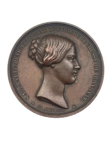 Bronzen medaille 1855 — Marie-Henriette Oostenrijk Dubois beschikbaar voor biedingen