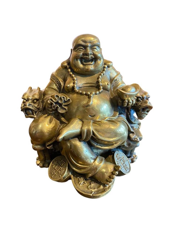 Statue de Bouddha rieur Feng Shui en laiton., Maison & Meubles, Accessoires pour la Maison | Statues de Bouddha, Comme neuf, Enlèvement