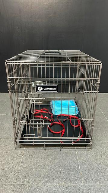 LOT puppy benodigdheden/draadkooi Ebo Taupe Flamingo beschikbaar voor biedingen