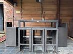 Table de bar haute en osier avec huit chaises, Enlèvement, Utilisé