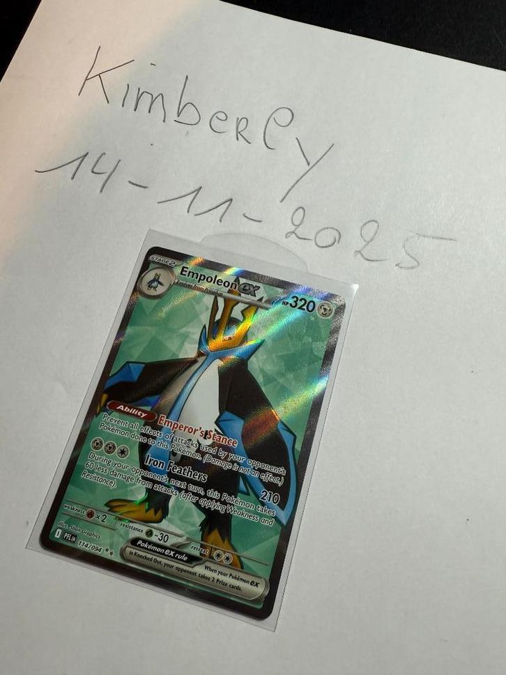 Pokémon Phantasmal Flames Empoleon EX #114/094 Engels, Hobby en Vrije tijd, Verzamelkaartspellen | Pokémon, Zo goed als nieuw