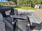 Volledige loungeset met opbergbox en kussens., Tuin en Terras, Tuinsets en Loungesets, Ophalen, Gebruikt, Bank, 8 zitplaatsen