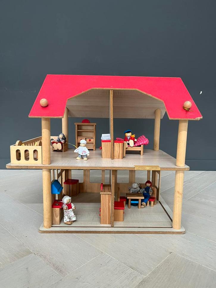 Houten poppenhuis, Kinderen en Baby's, Speelgoed | Poppenhuizen, Gebruikt, Poppenhuis, Ophalen