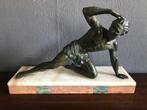 Art Deco Sculptuur Jean De Roncourt Jr.30 Gesigneerd, Ophalen of Verzenden